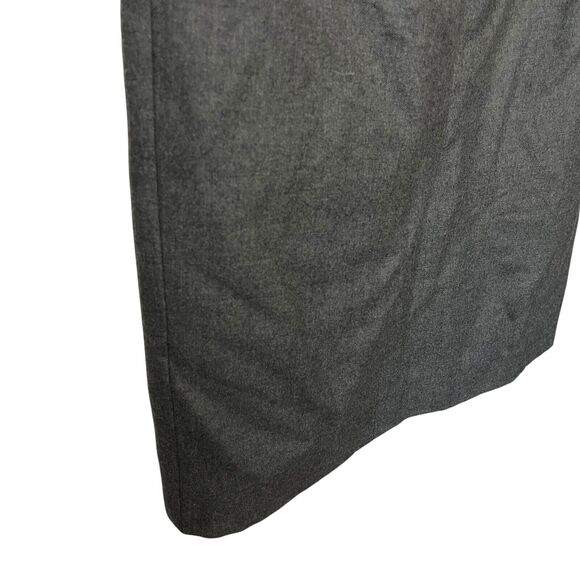 Liz Claiborne Pleated Midi Modest Vintage Gray Wool Skirt Pockets Old Money 14 - Picture 2 of 15